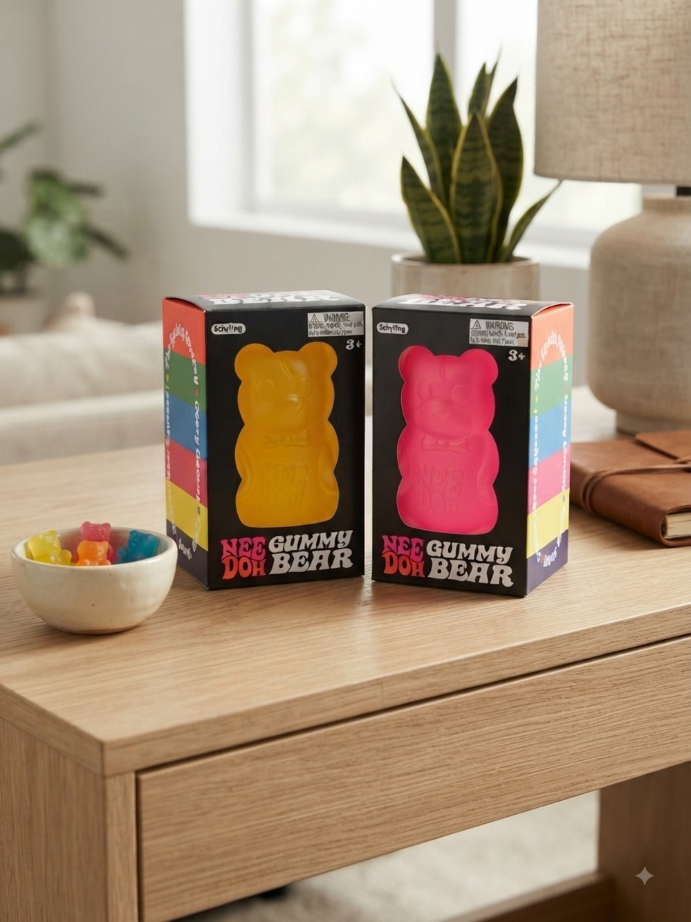 Gummy Bear Needoh-feel toy- Yellow or Pink Gummy Bear - solid